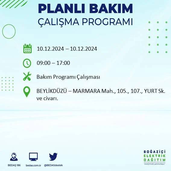 BEDAŞ duyurdu: İstanbullular dikkat elektrik kesintisi yaşanacak 25