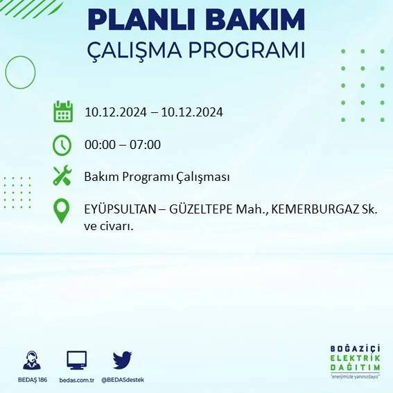 BEDAŞ duyurdu: İstanbullular dikkat elektrik kesintisi yaşanacak 36