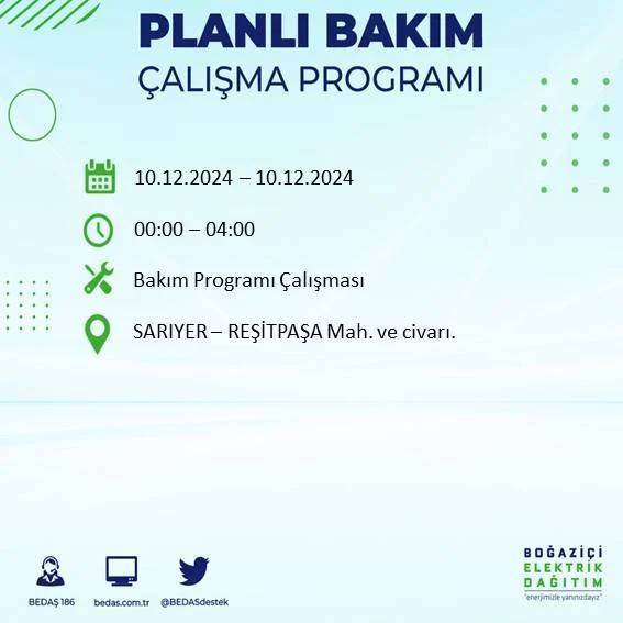 BEDAŞ duyurdu: İstanbullular dikkat elektrik kesintisi yaşanacak 41