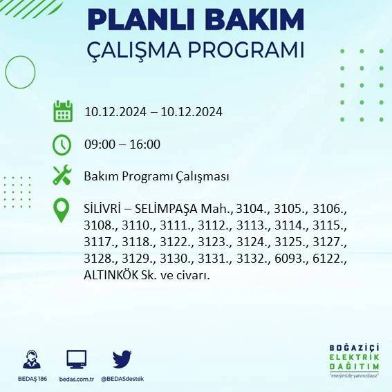 BEDAŞ duyurdu: İstanbullular dikkat elektrik kesintisi yaşanacak 43