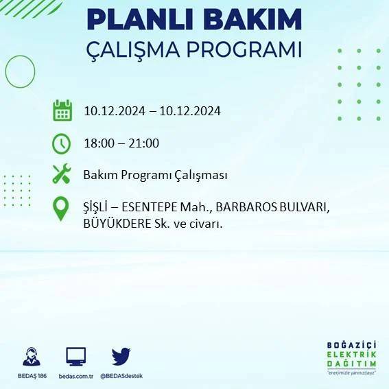 BEDAŞ duyurdu: İstanbullular dikkat elektrik kesintisi yaşanacak 3