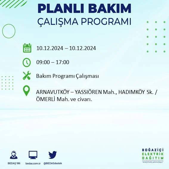 BEDAŞ duyurdu: İstanbullular dikkat elektrik kesintisi yaşanacak 6
