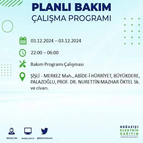 İstanbullular dikkat: Yarın o ilçelerde elektrik kesintisi yaşanacak 19