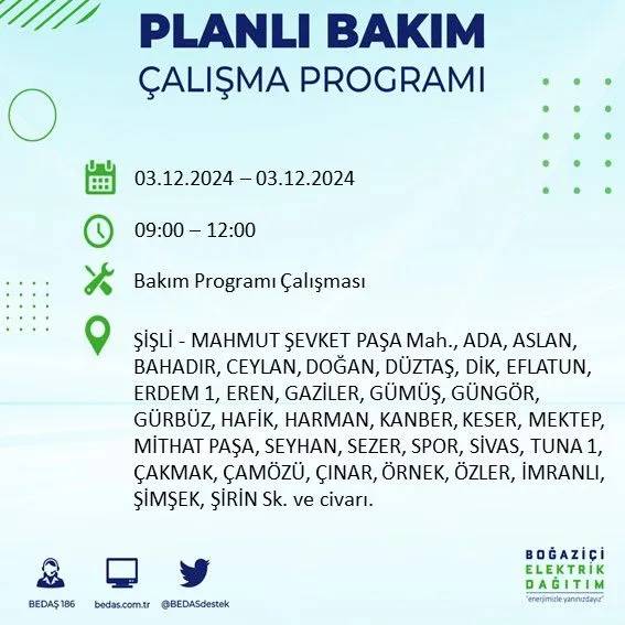 İstanbullular dikkat: Yarın o ilçelerde elektrik kesintisi yaşanacak 21