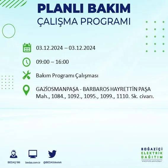 İstanbullular dikkat: Yarın o ilçelerde elektrik kesintisi yaşanacak 27