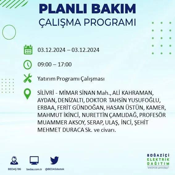 İstanbullular dikkat: Yarın o ilçelerde elektrik kesintisi yaşanacak 28