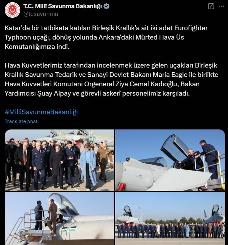 İngiltere Kraliyet Hava Kuvvetleri'ne ait Eurofighter'lar Ankara semalarında 7