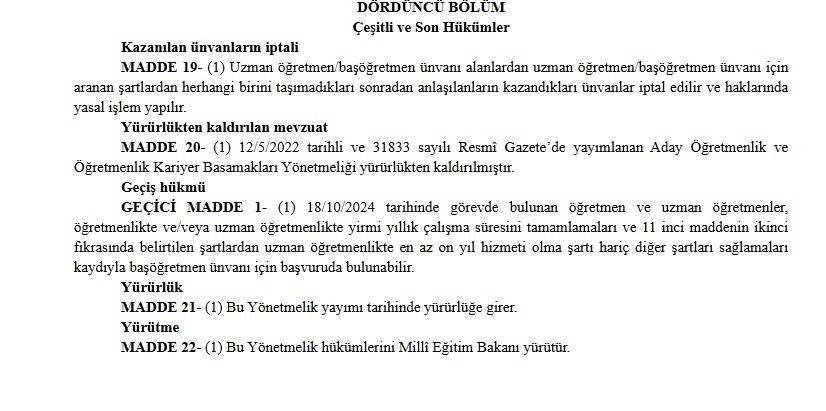 Aday Öğretmenlik ve Öğretmenlik Mesleği Kariyer Basamakları Yönetmeliği Resmi Gazete'de yayımlandı 6