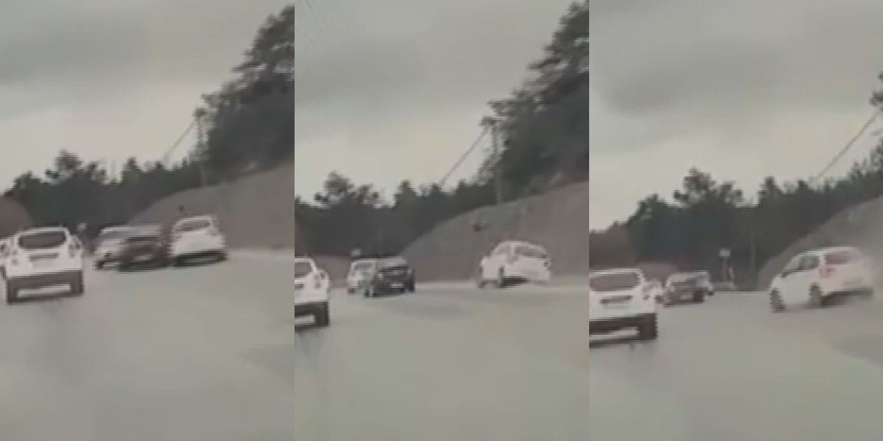 Trafik magandasının "makas" şovu can alıyordu