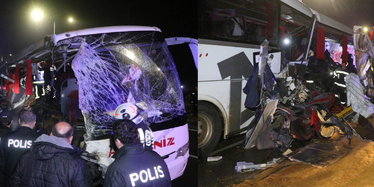 Denizli'de yolcu otobüsü TIR'la çarpıştı: 1 ölü, 20 yaralı