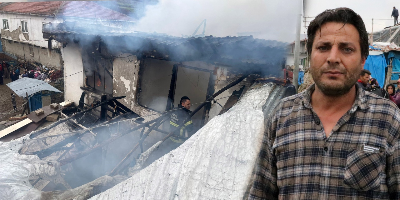 Çocuklarını kapıyı tekmeyle açarak kurtardı