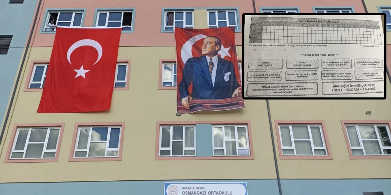 Gebze’de skandal: Ortaokul öğrencilere 'Namaz Çizelgesi' dayatması yapıldı