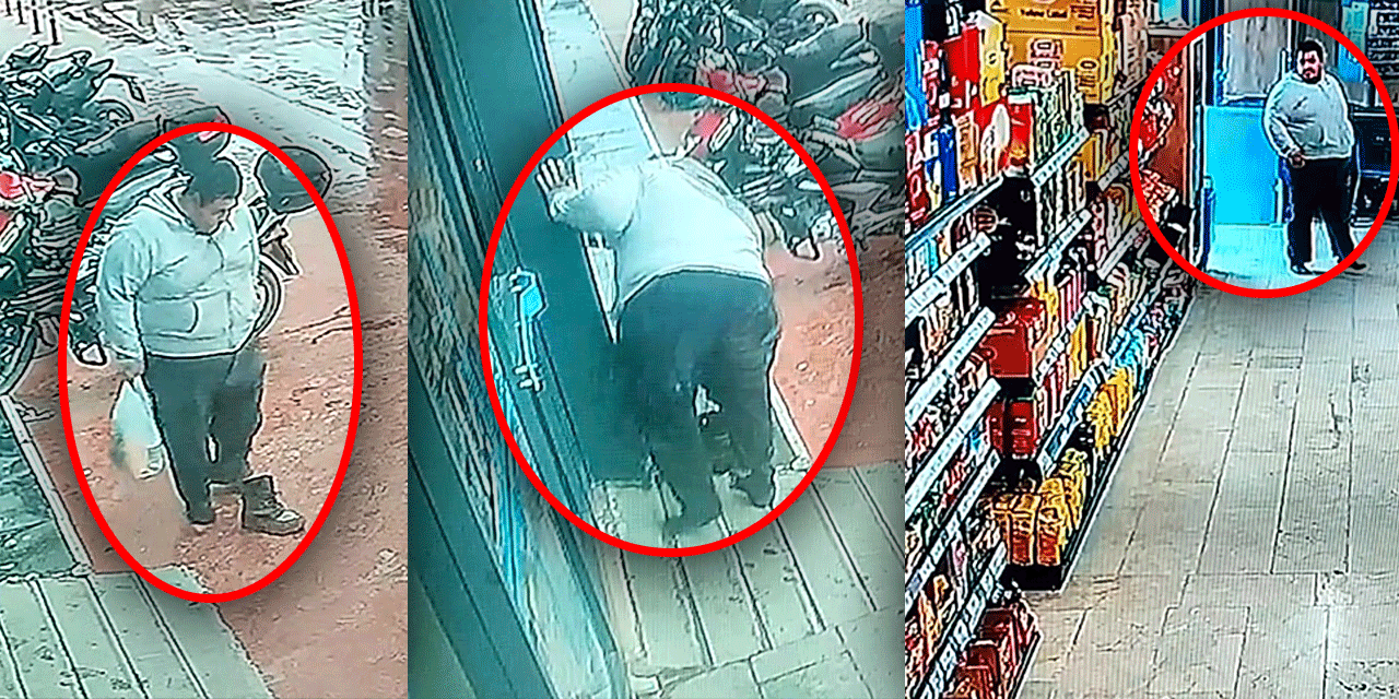 Market çamur olmasın diye ayakkabılarını çıkararak alışveriş yaptı: O anlar güvenlik kamerasında
