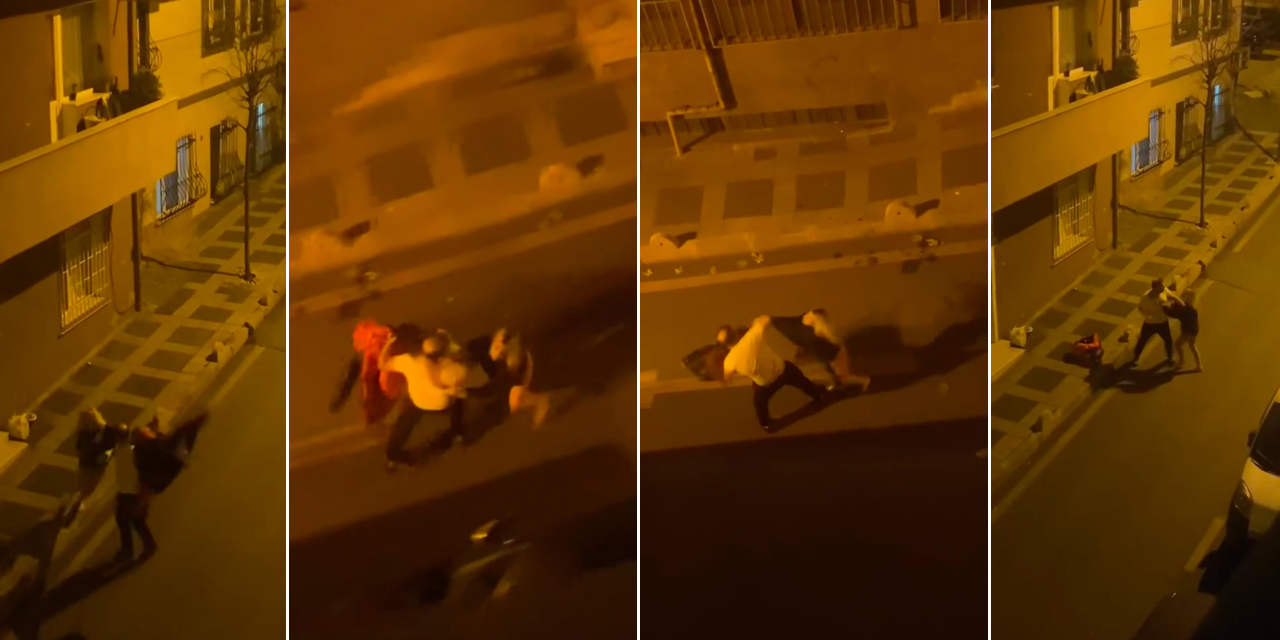 Sokak ortasında tekme tokat "aldatma" kavgası