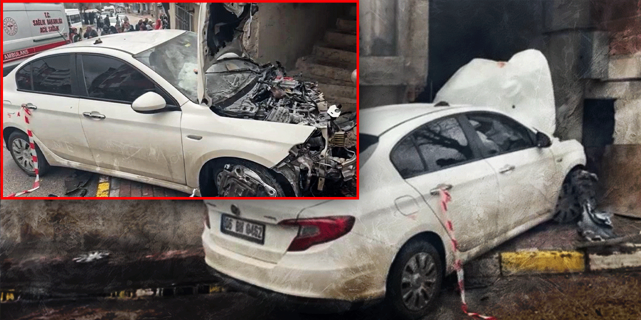 Otomobilin duvara çarptığı kazada 2'si ağır 4 yaralı