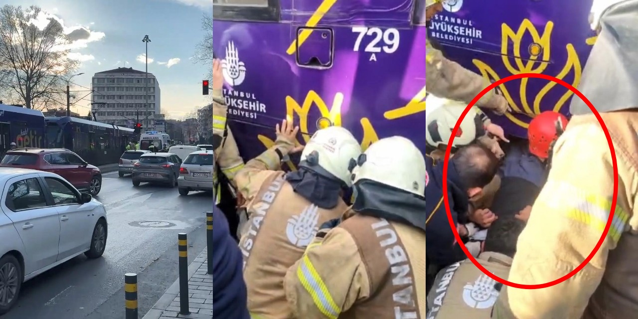 Beyoğlu'nda akılalmaz kaza:  Tramvayın altında kaldı