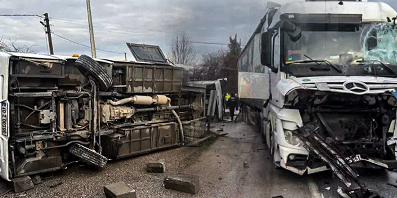 Balıkesir’de öğrenci servisi TIR’la çarpıştı: 8'i ağır, 29 yaralı