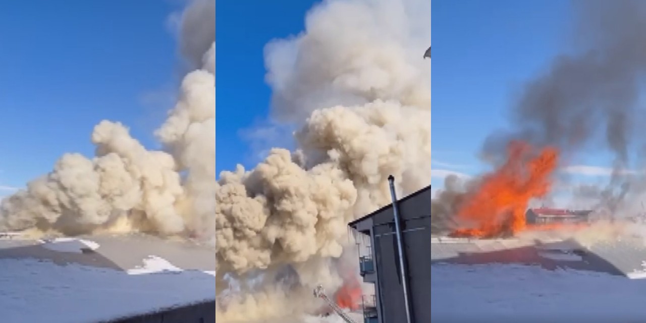 Erzurum'da askeri depoda yangın