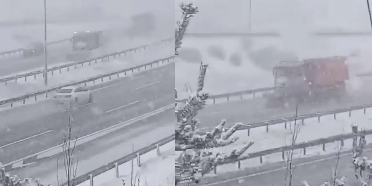 Anadolu Otoyolu'nda trafiğe kar engeli