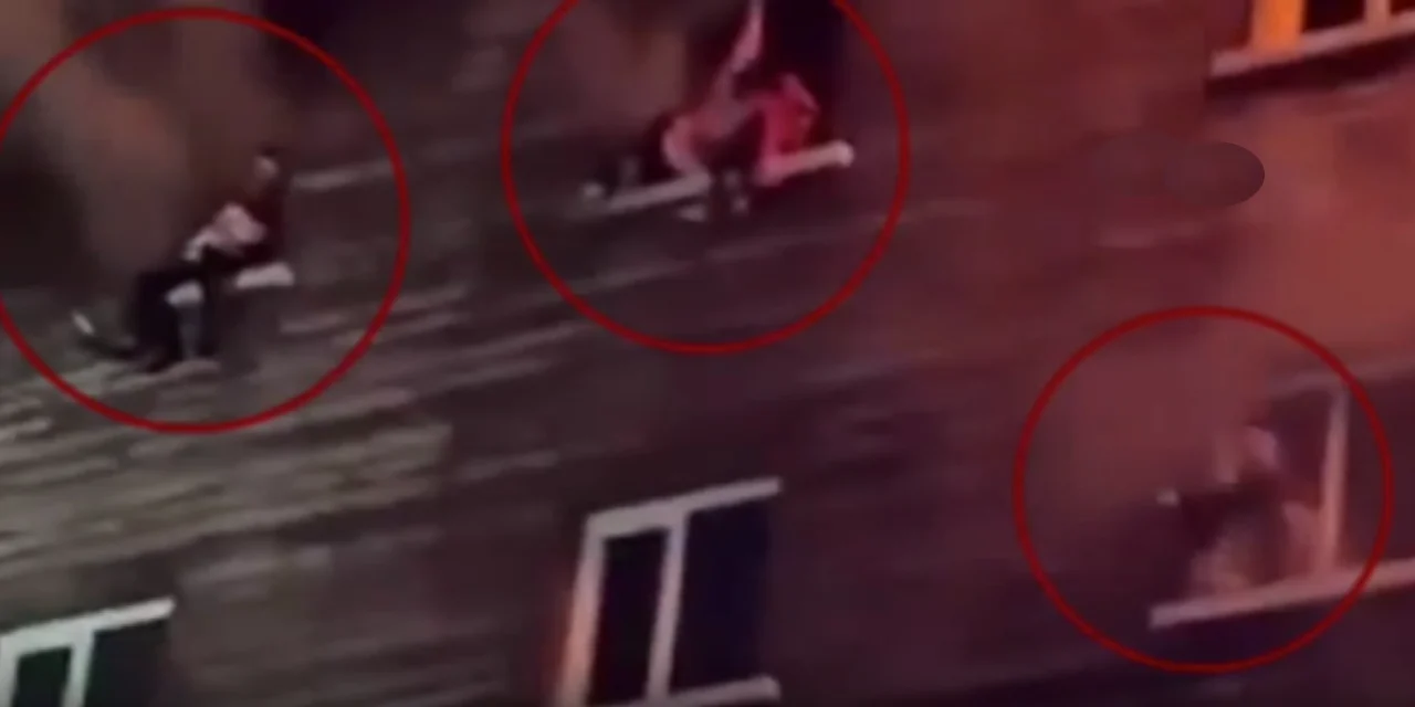 Otel yangının ilk anları ortaya çıktı: Cama çıkıp yardım istediler