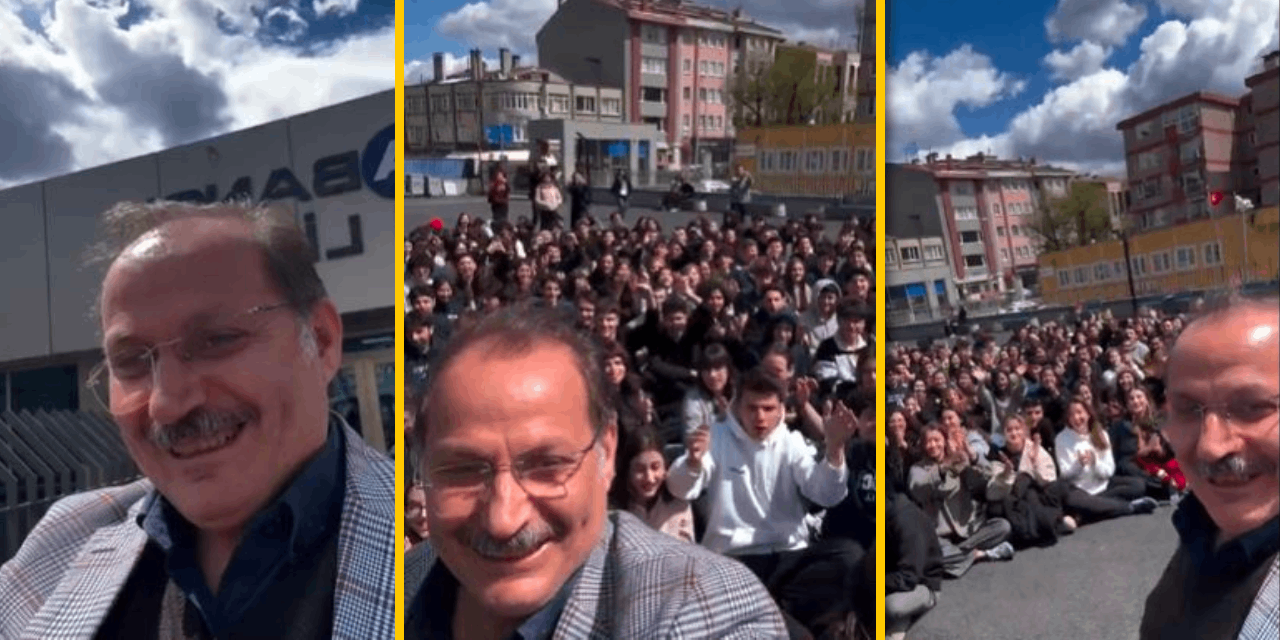 Öğrenciler okul bahçesinde oturma eylemi gerçekleştirmişti: Liselilerin öğretmenlerine destek görüntüleri ortaya çıktı