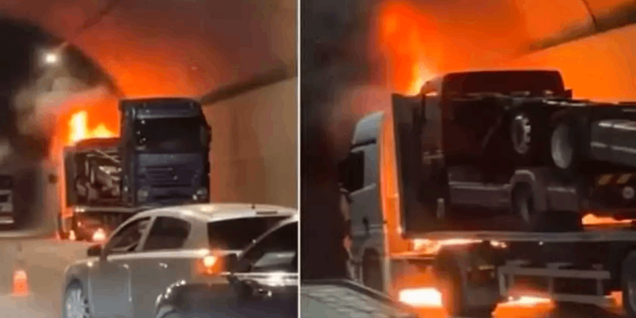 Sabiha Gökçen Havalimanı Tüneli'nde korkutan yangın: Trafik yoğunluğu oluştu
