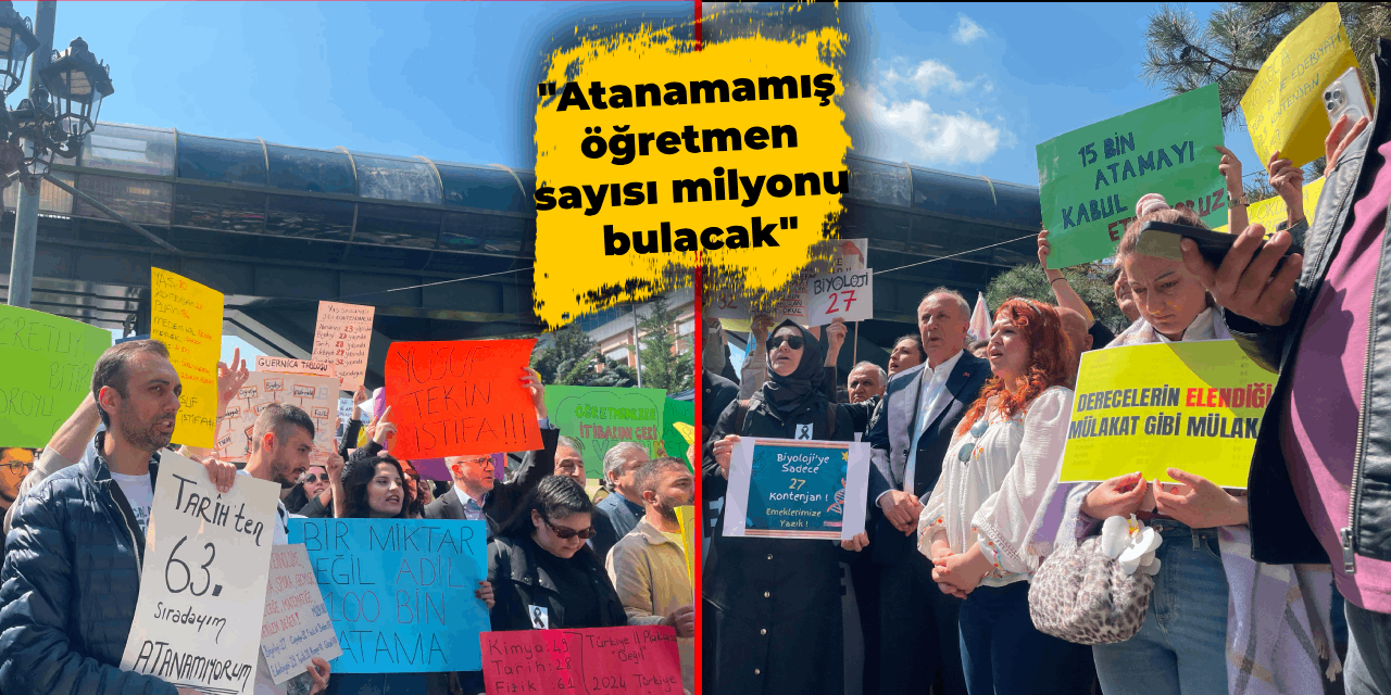 Öğretmenlerin atama tepkisi! MEB önünde açıklama: Atanamamış öğretmen sayısı milyonu bulacak