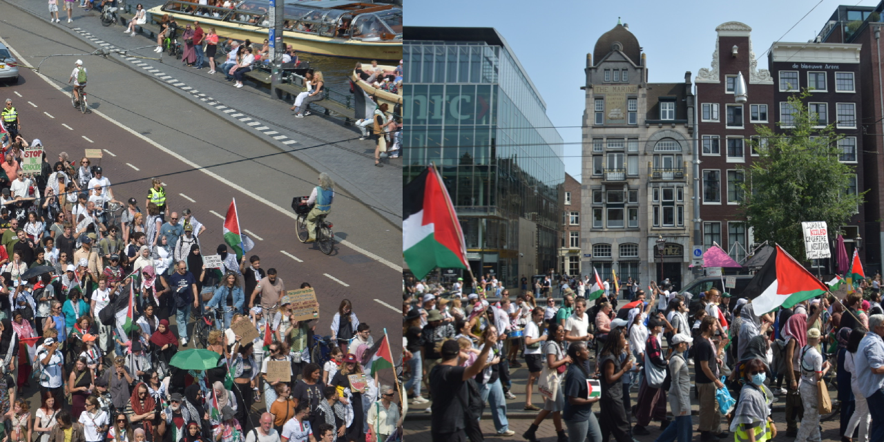 Amsterdam'da İsrai'in Filstin'e yönelik saldırıları protesto edildi