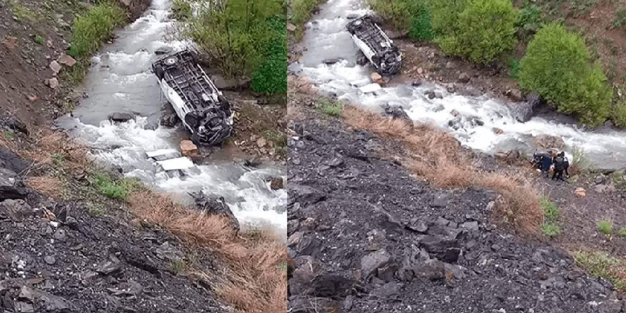 İşçileri taşıyan minibüs dereye devrildi: Ölü ve yaralılar var