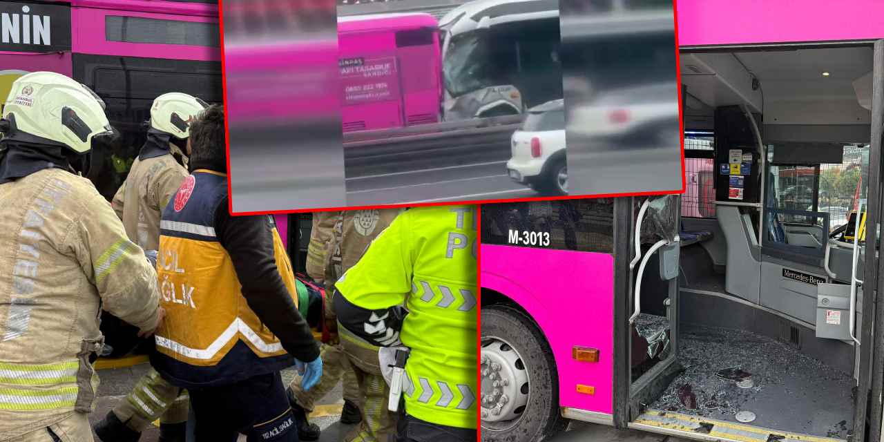 İstanbul'da trafik felç oldu: Beylikdüzü'nde iki metrobüs çarpıştı