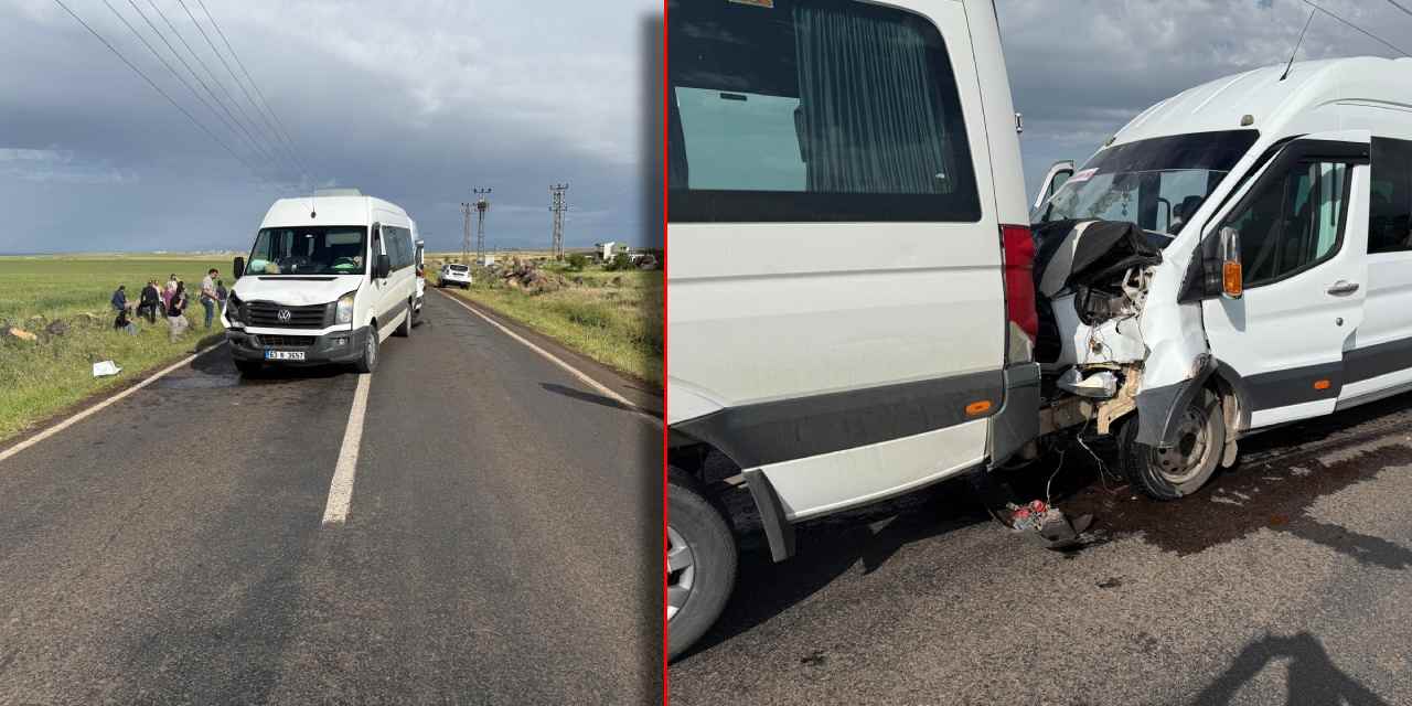 Öğretmenleri taşıyan iki servis çarpıştı