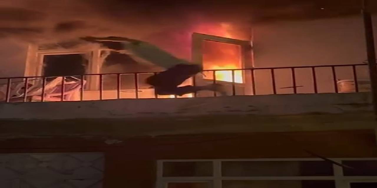 Yangına müdahale etmek istedi: Balkondan atlayarak canını kurtardı