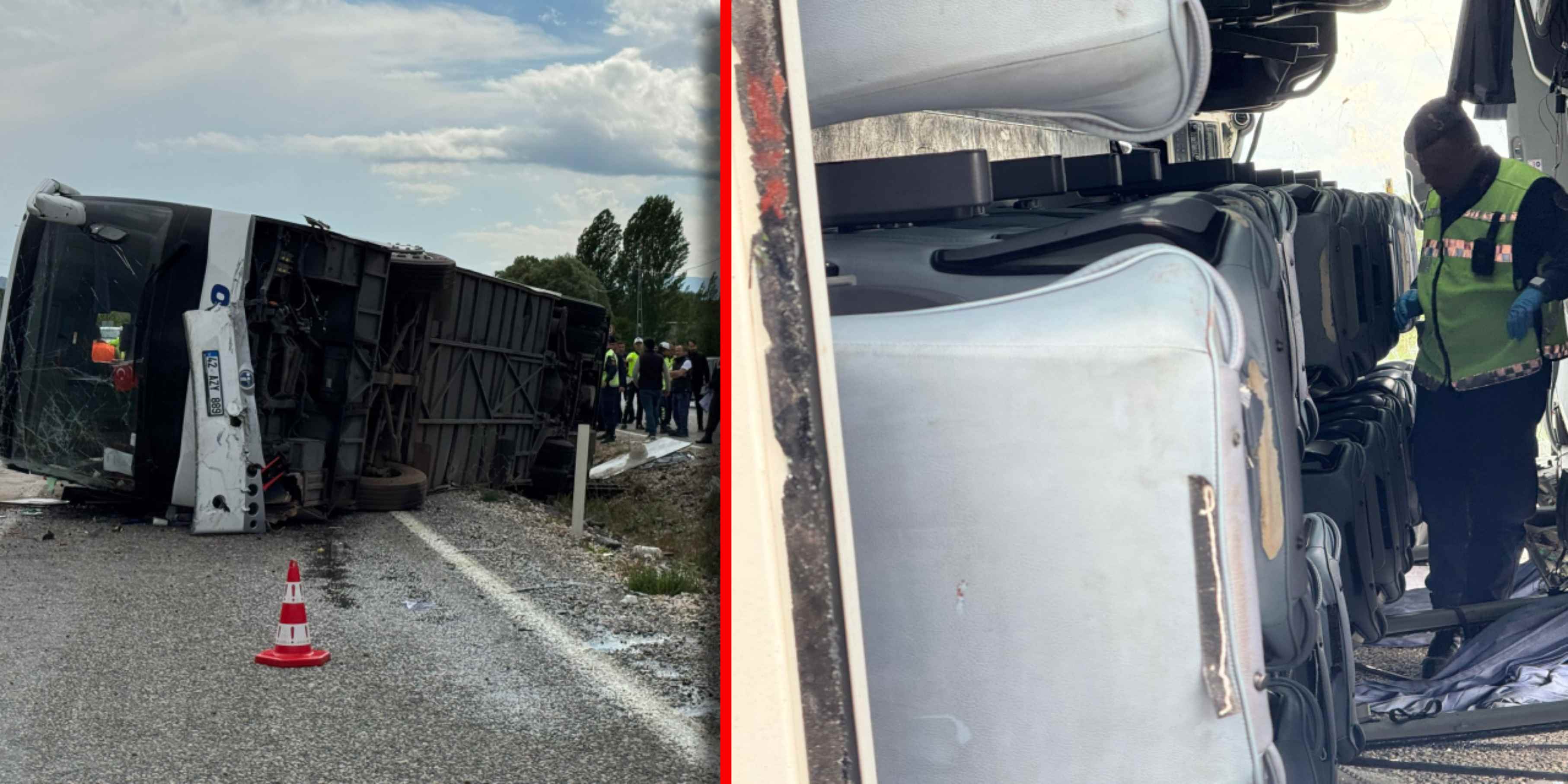 Yolcu otobüsü devrildi: Yaralılar var