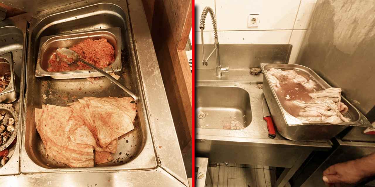 Mide bulandıran görüntüler: Bozulmuş meze ve et ürünleri kullanan restoran süresiz mühürlendi
