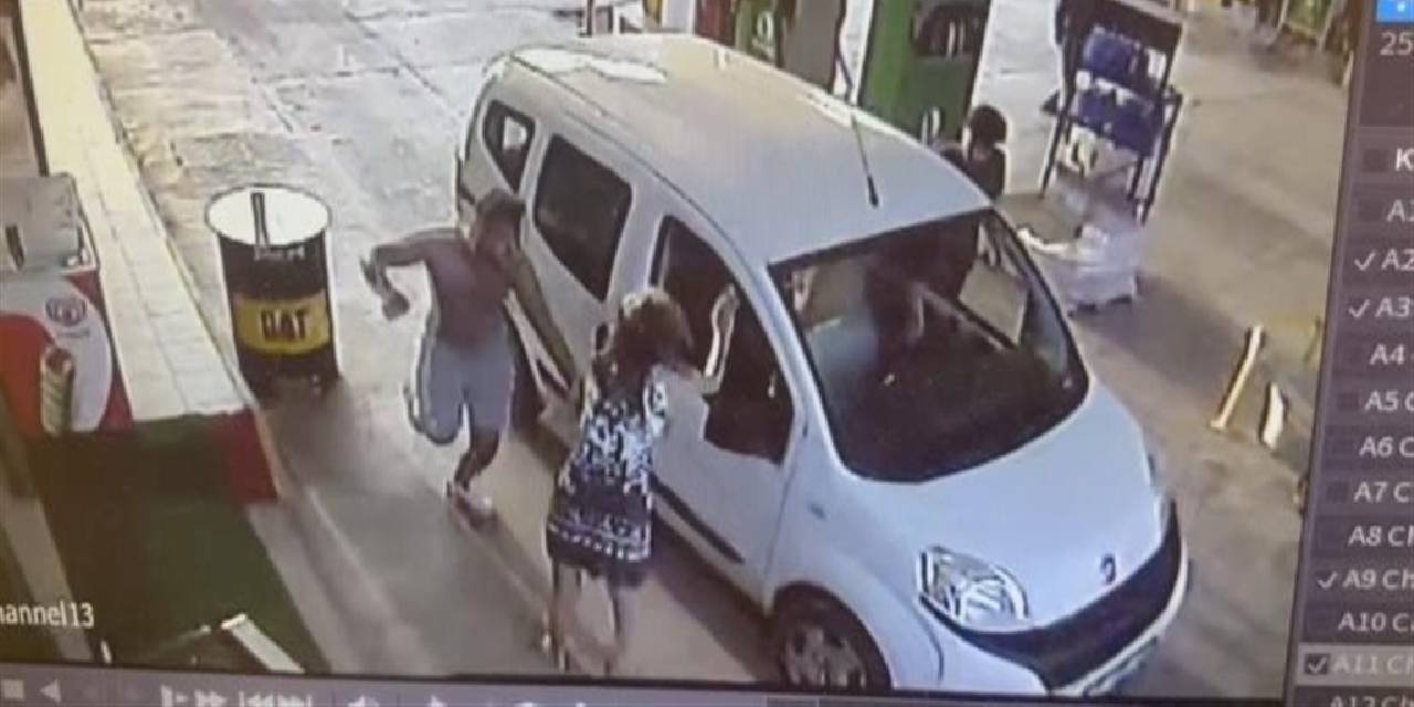 Akaryakıt istasyonunda dehşet: Tanımadığı kadını öldüresiye darp etti