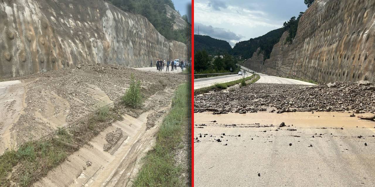 Tokat'ta heyelan trafiği felç etti! Sürücüler zor anlar yaşadı