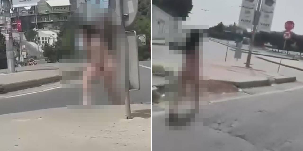 İstanbul'da bir kadın sokakta çırılçıplak yürürken görüntülendi