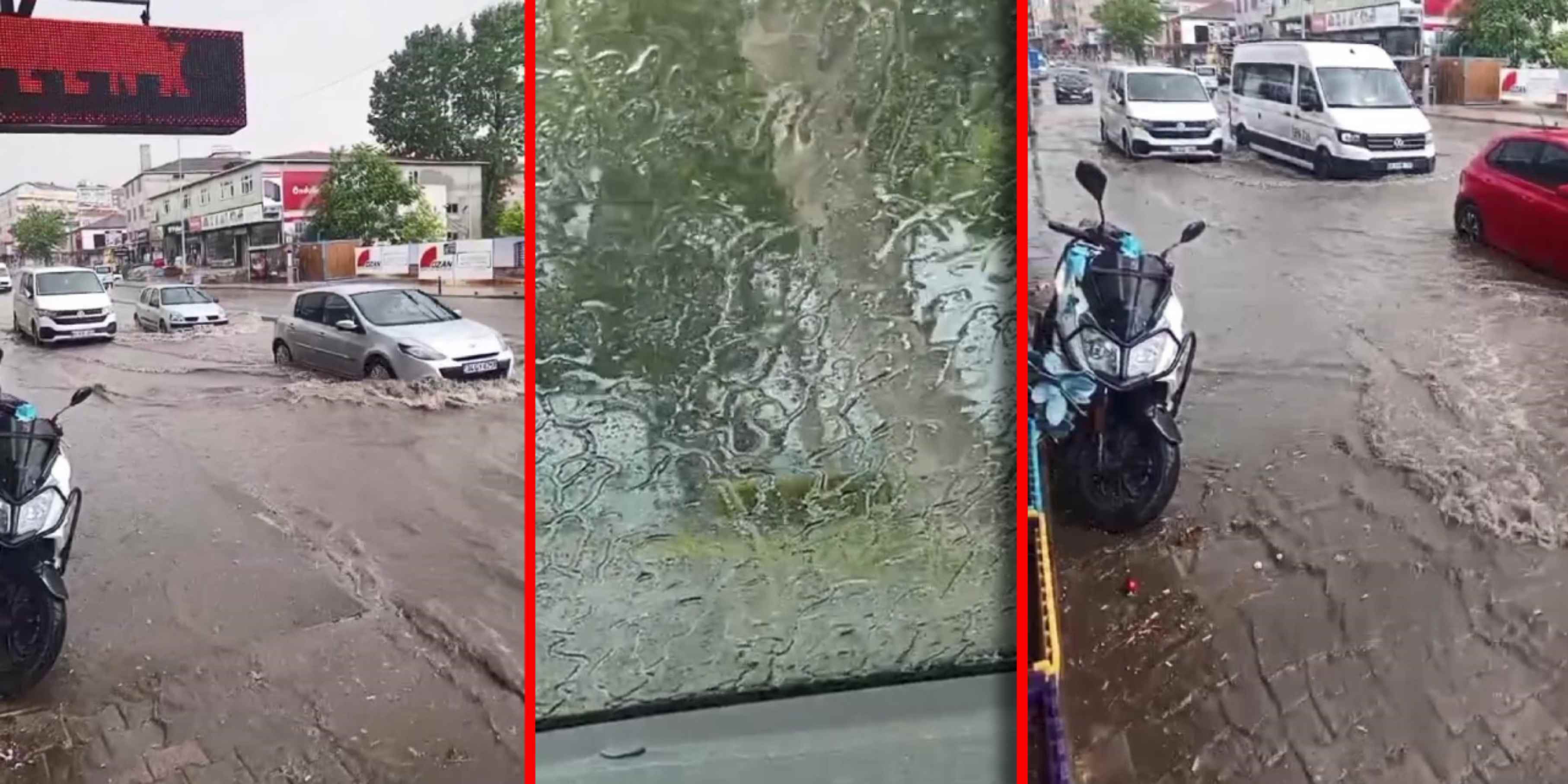 İstanbul'u dolu ve sağanak vurdu: Yollar göle döndü