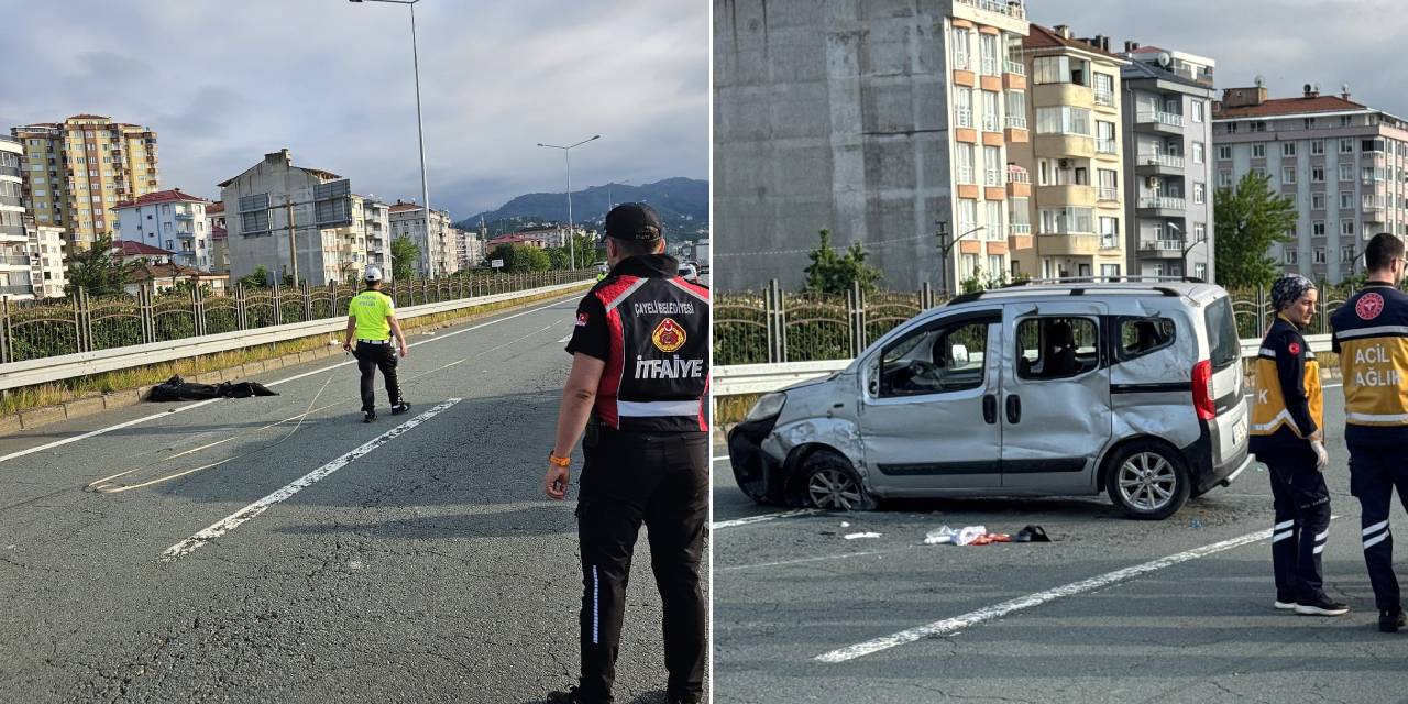 Rize'de otomobil bariyerlere çarptı: 2 ölü, 3 yaralı