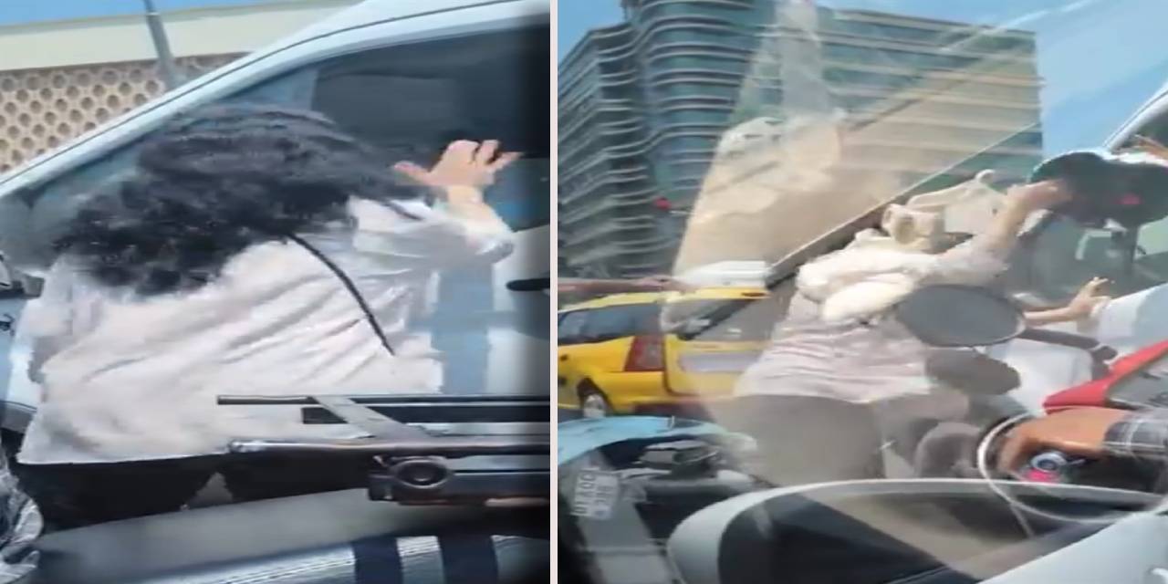Trafikte sıkıştırdığını iddia etti: Kaskını çıkarıp çığlık atarak saldırdı