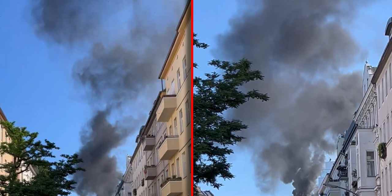 Berlin'de korkutan yangın: Peş peşe 3 patlama sesi