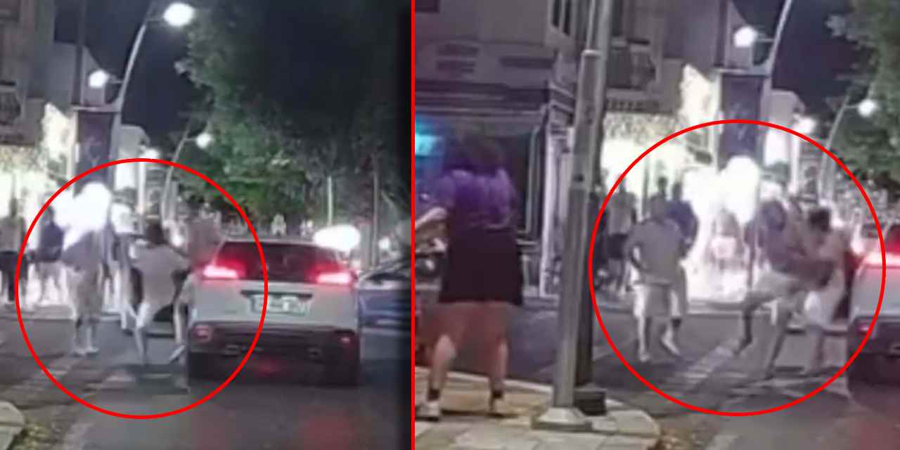 Sürücülerin yumruklu yol kavgası kamerada: İşte o anlar