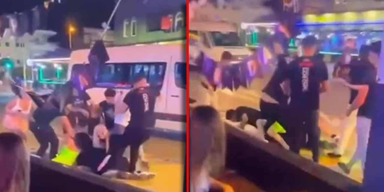 Eğlence mekanında tekmeli, yumruklu hesap kavgası: O anlar kamerada