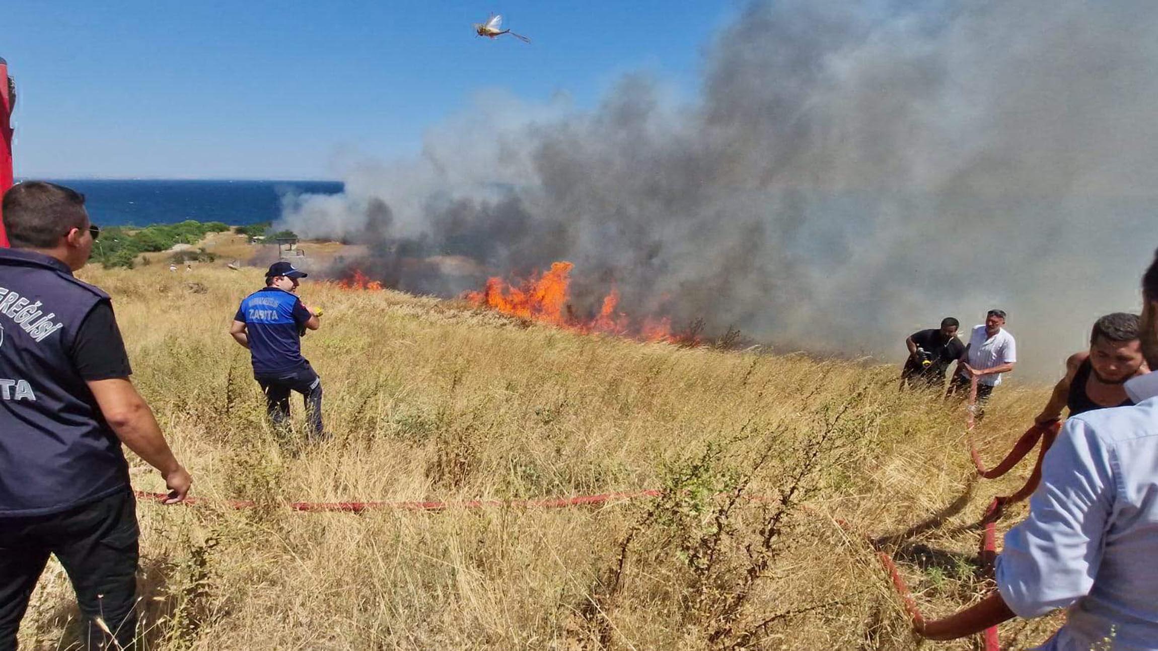 Tekirdağ'da anız yangını: Ekipler müdahale ediyor