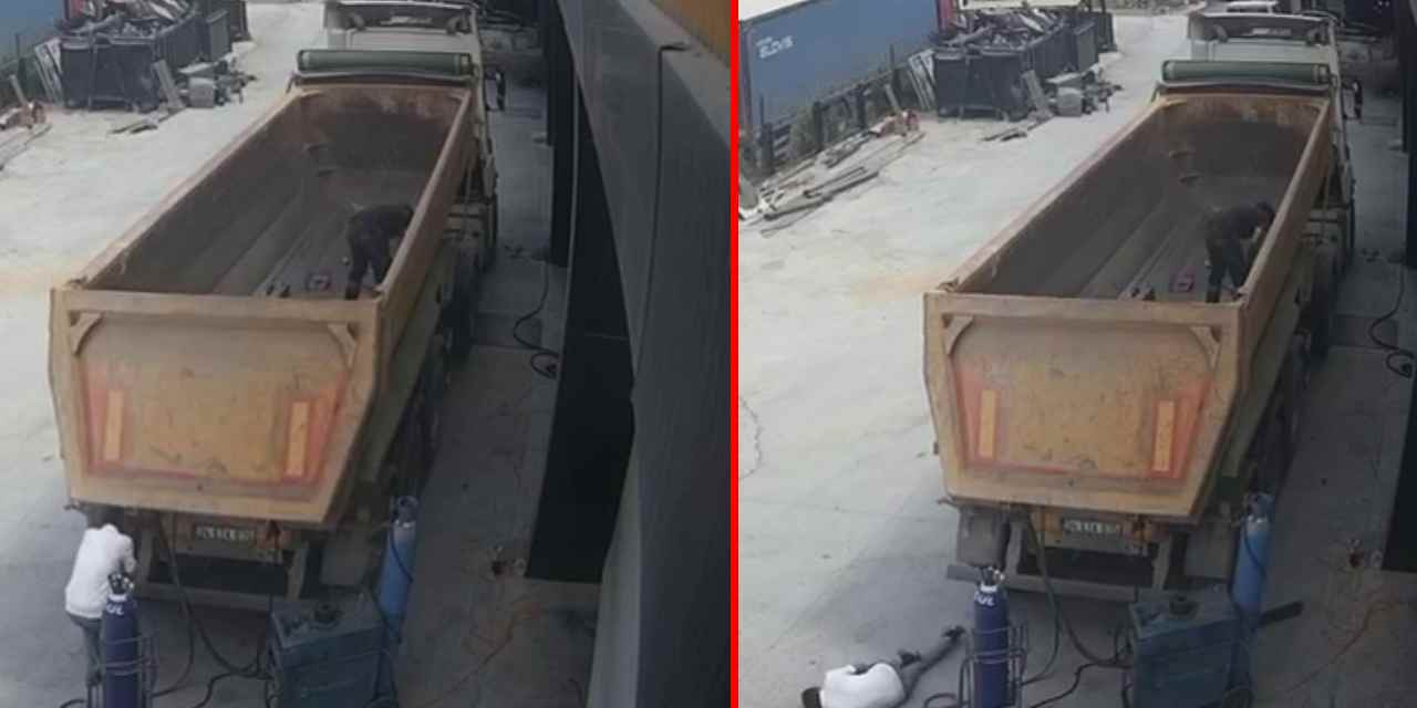 Damper kapağı bir anda başına çarpmıştı: Şoförü hayattan koparan korkunç olay kamerada
