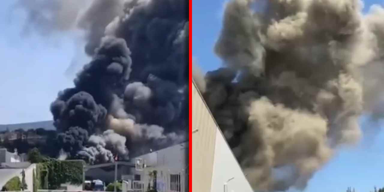 Otomotiv fabrikasında yangın: Dumanlar birçok yerden görüldü