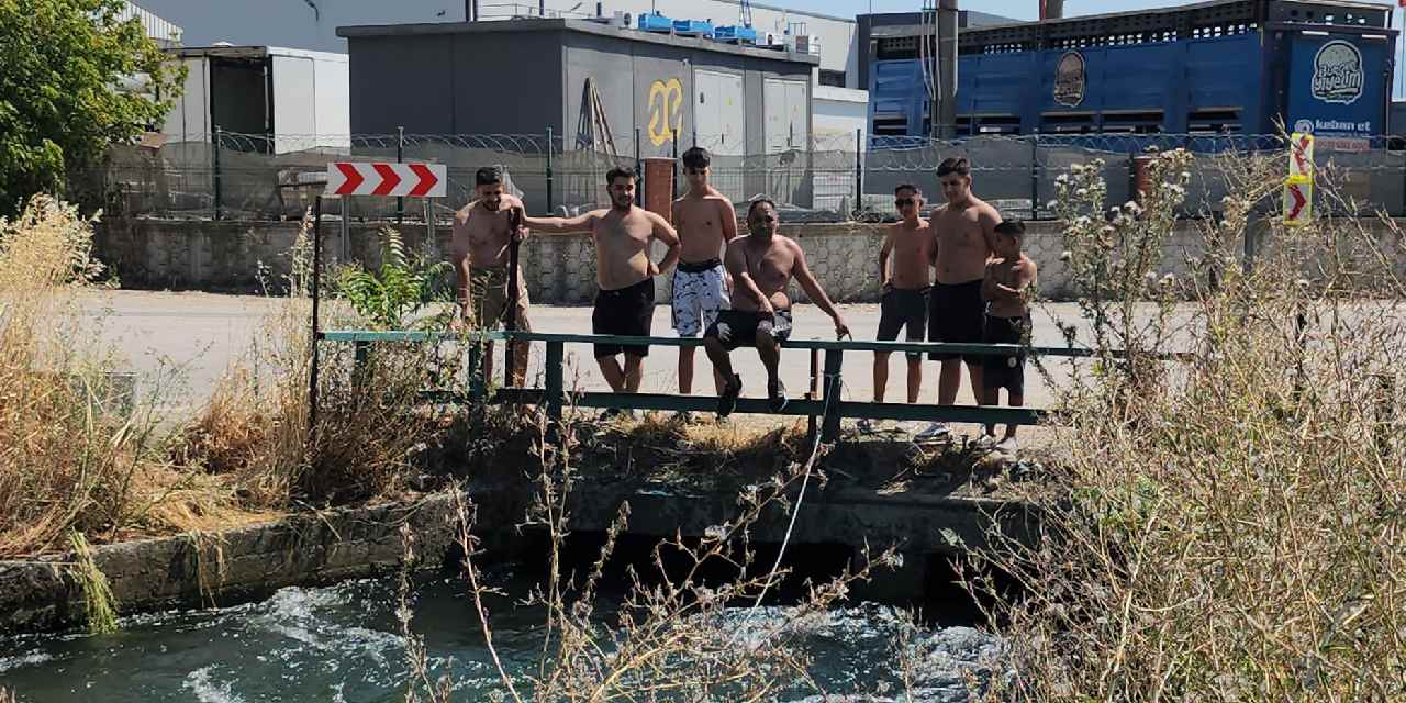 Sulama kanalında tehlikeli serinlik