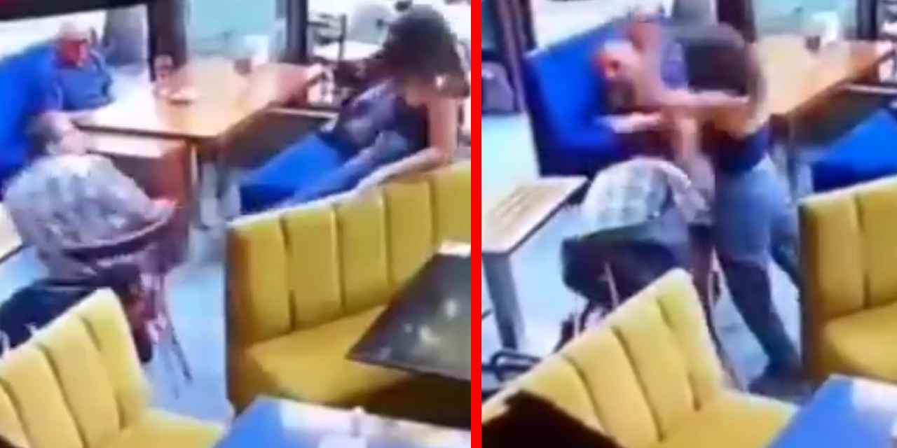 Kadın garsona tokat attı: Hayatının dersini aldı