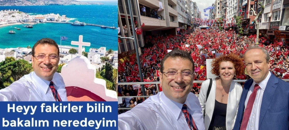 İmamoğlu’nun Yunanistan’ın Mikanos Adası’nda çektirdiği ve “hey fakirler” dediği iddia edilen fotoğrafı sahte çıktı