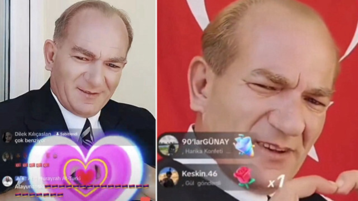 Atatürk'e benzerliğiyle ünlü olan Serdar Görel'e TikTok yayınında para yağdırdılar